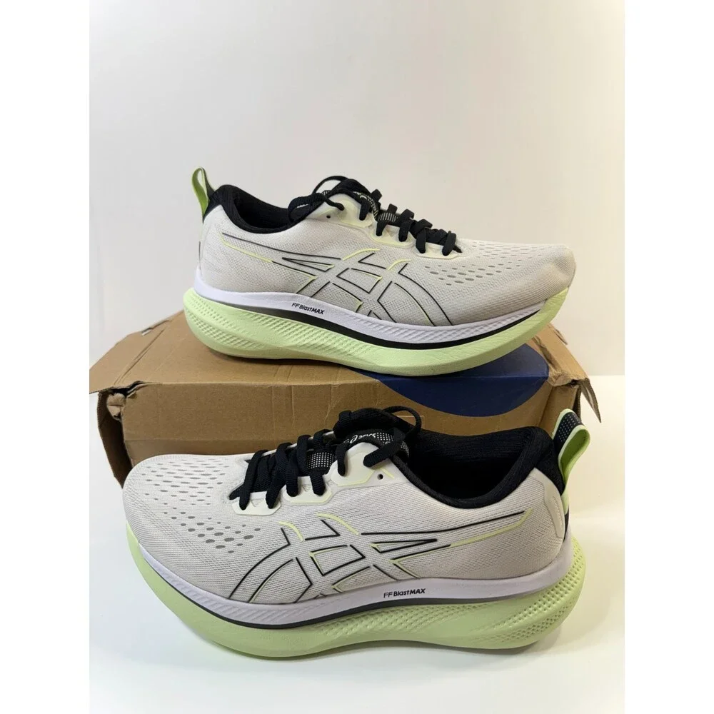 Asics Mens Glideride Max White Yellow Running Shoes US 8.5